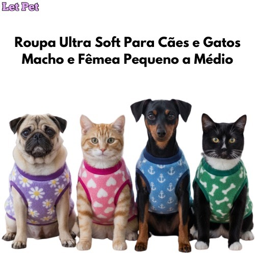 Roupa para Cachorro Ultra Soft Pequeno a Médio Estampas Variadas e Sortidas Inverno Pet em Oferta na Shopee