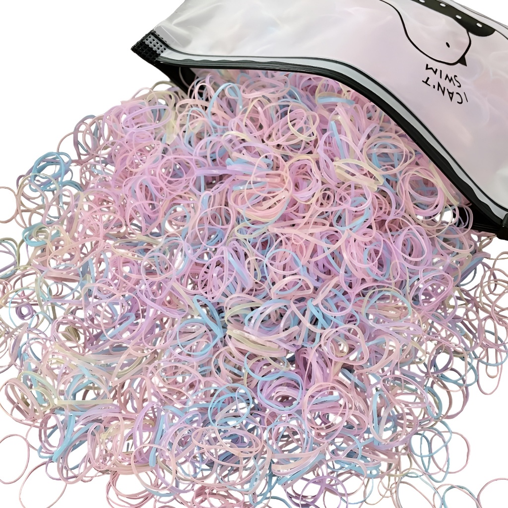 2000 peças elástico de cabelo feminino cores borracha multicolorido