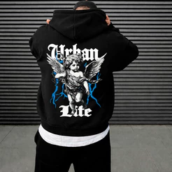 Blusa Moletom Masculina Streetwear Angel 03 Urban life Jaqueta Estampada Inverno