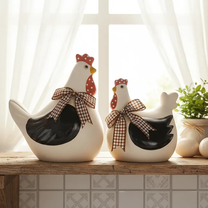 Casal De Galo E Galinha Decorativo Enfeite De Cozinha em Oferta na Shopee
