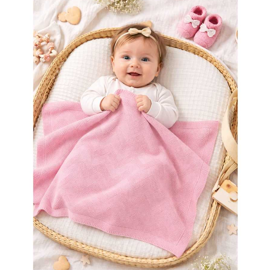 Manta Bebê De Tricot Cobertor Saida Maternidade Recém Nascido Menina Menino Tricoliny Modas em Oferta na Shopee