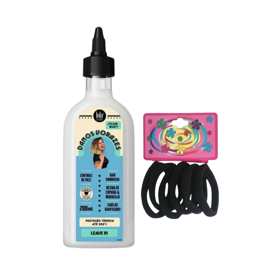 Leave-In Danos Vorazes Lola Cosmetics 200ml + Kit 6 Rabico em Oferta na Shopee