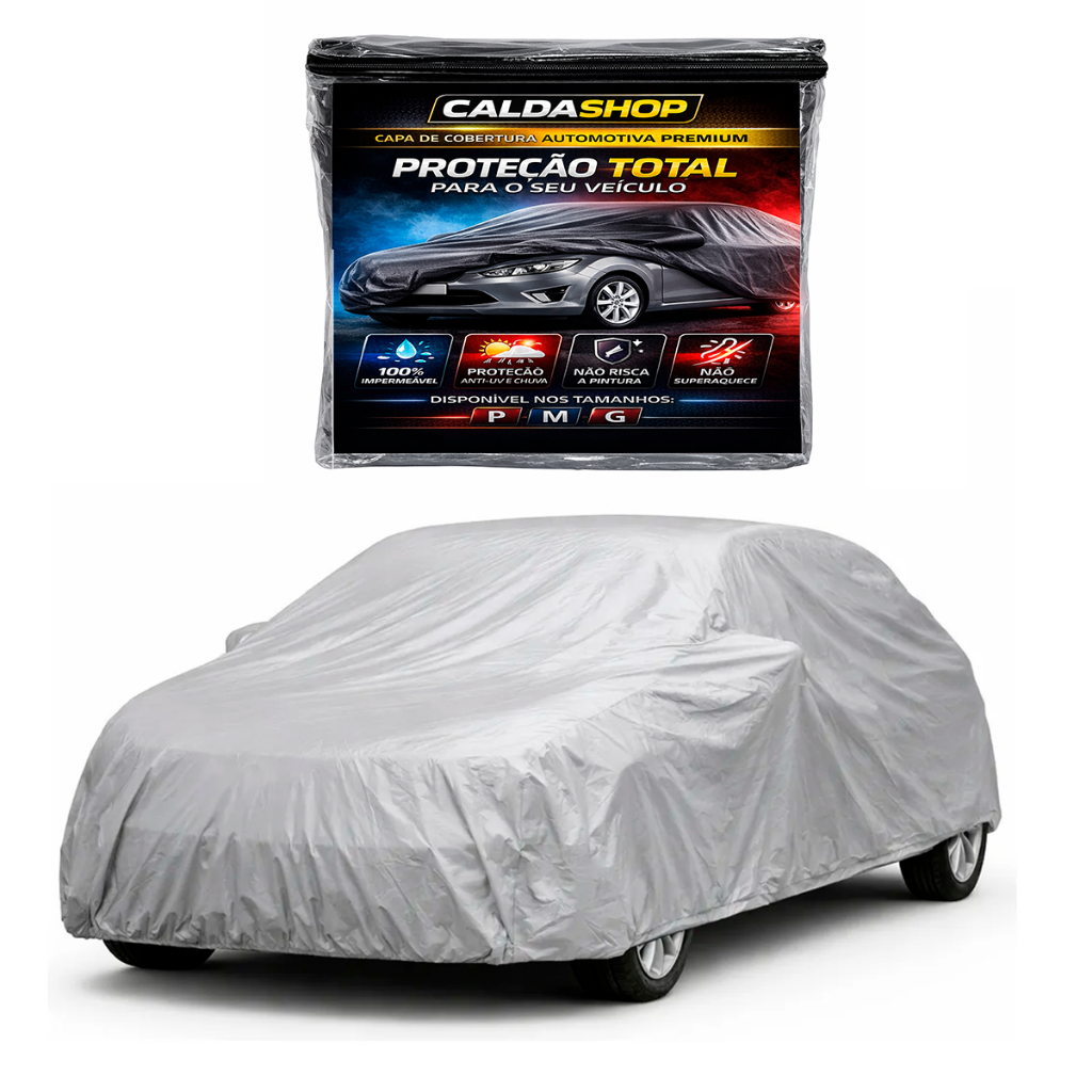 Capa Para Cobrir Carro Forrada 100% Impermeável Proteção Total Sol Chuva Riscos