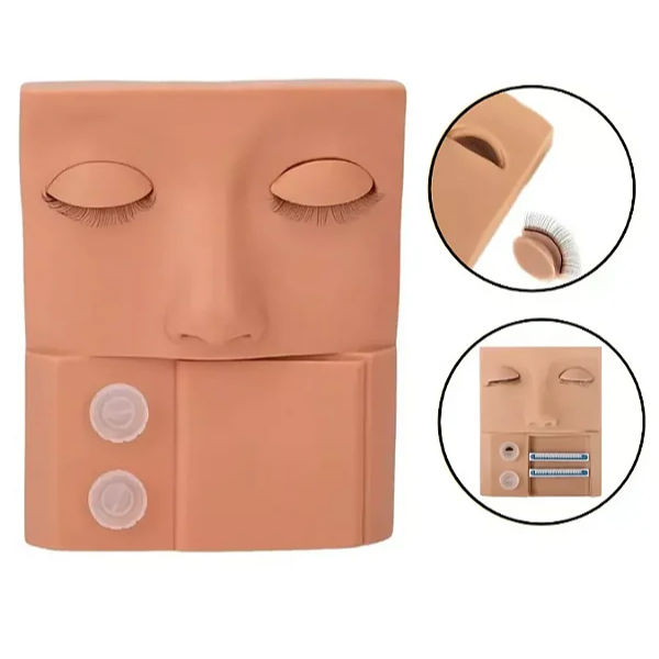 Rosto de treino de Silicone 3D Treinamento de Cílios 3 em 1