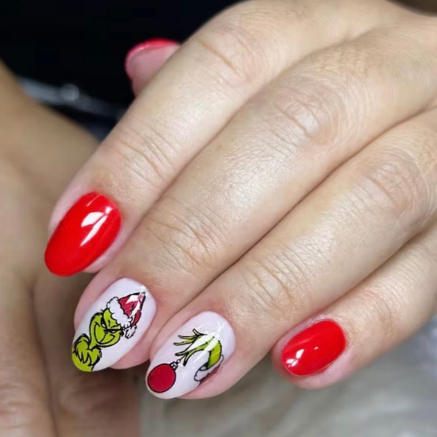 Película de unha natalina cartela com 12 adesivos NTL - 013 Adesivos,películas,unhas,nails art,unhas decoradas, natal — imagem 2 de 2