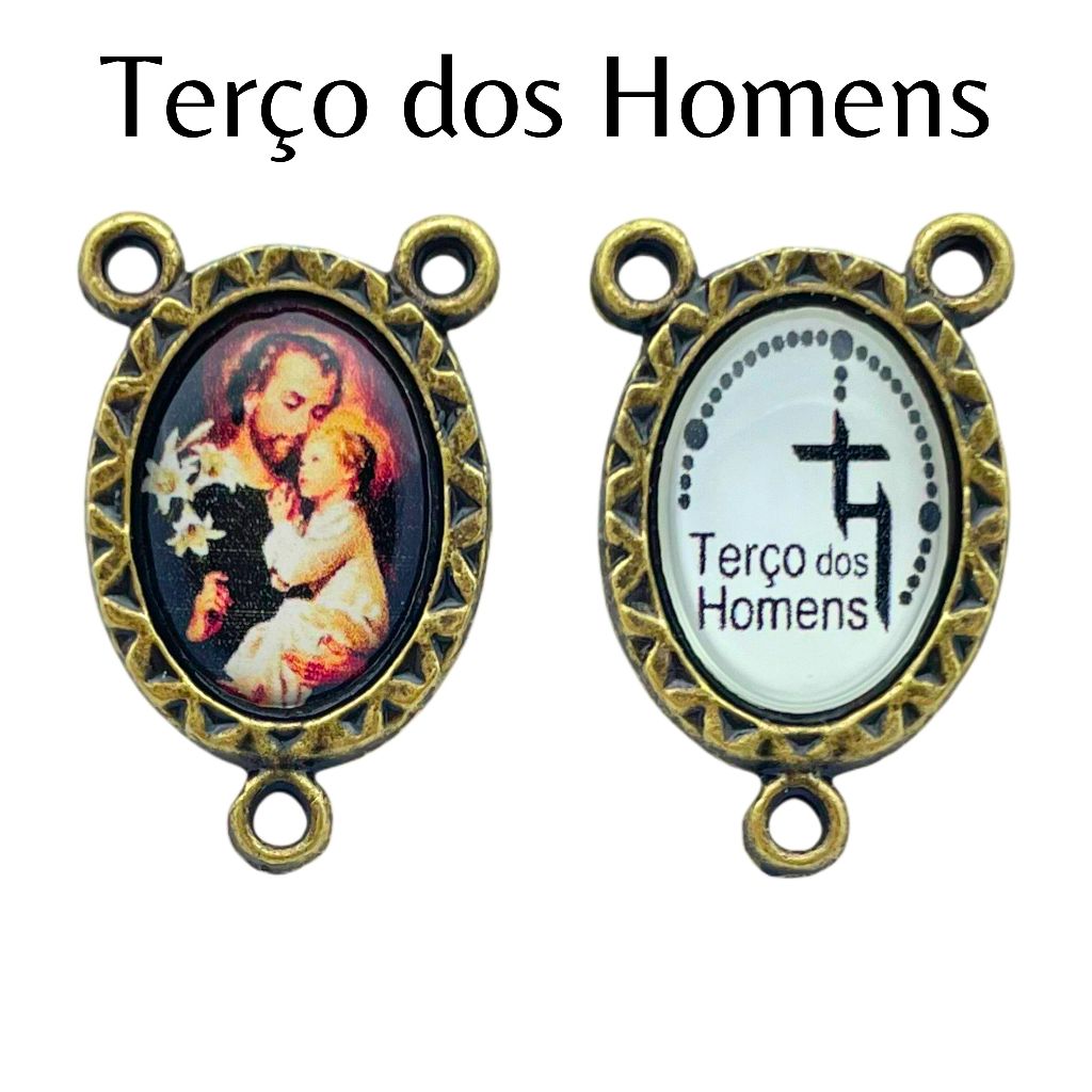 Entremeio Terço Dos Homens 20 Unidades São José Frente e Verso - Ouro Velho