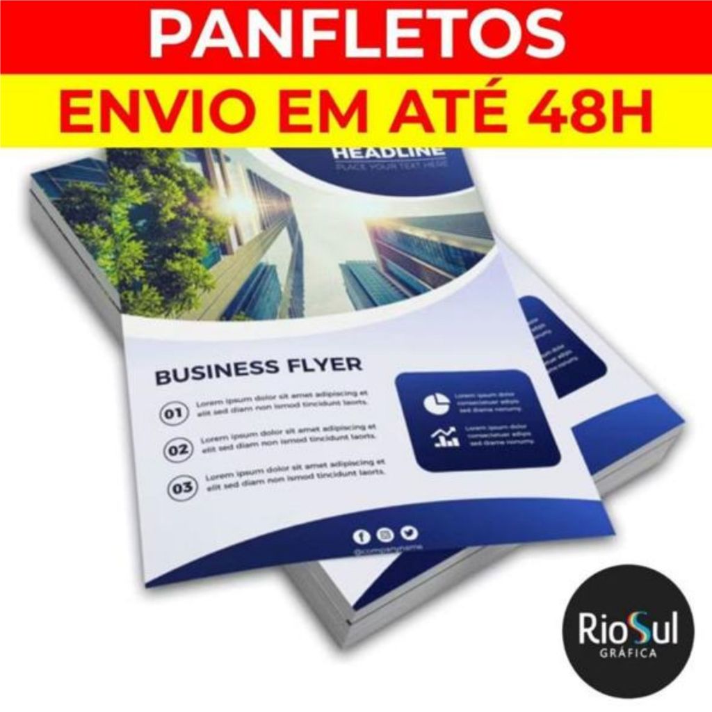 2500 Panfletos Folder Folhetos 10x14 80gr FRENTE -  ENVIO IMEDIATO