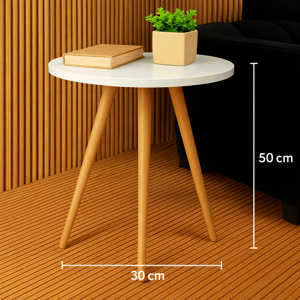 Mesa Lateral Redonda Pé Palito – Design Moderno e Funcional em Oferta na Shopee