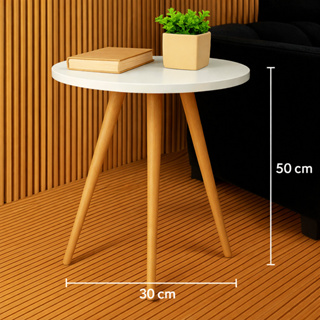 Mesa Lateral Redonda Pé Palito – Design Moderno e Funcional em Oferta na Shopee