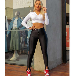 CALÇA FEMININA MODELO MONTARIA DE 3 ZÍPERS TECIDO SUPLEX POWER SEM BOLSO em Oferta na Shopee