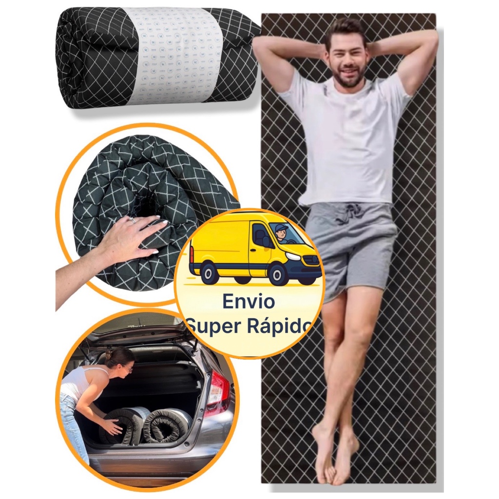 Colchonete camping Espuma PREMIUM D28 Grosso 5cm 180x65cm Dobrável Pesca Solteiro Viagem portátil em Oferta na Shopee
