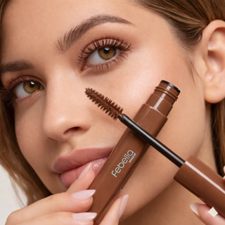 Máscara de Cílios Marrom, seu Cilios Natural e Volumoso, Make Natural Febella Volume Itenso Ruby em Oferta na Shopee