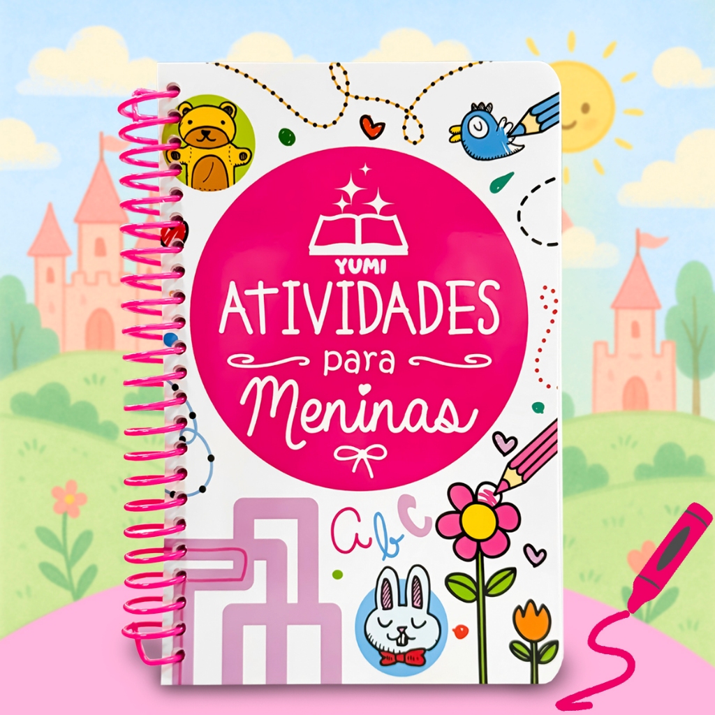 Livro Infantil 365 Atividades para Meninas Livro Educativo, Atividades e Desafios Livro Rosa em Oferta na Shopee