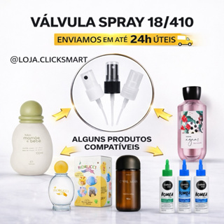 KIT VÁLVULA SPRAY COLÔNIA MAMAE E BEBE 18/410 COMPATÍVEL COM OUTROS FRASCOS - KIT COM 3/6/12 UNIDADES em Oferta na Shopee