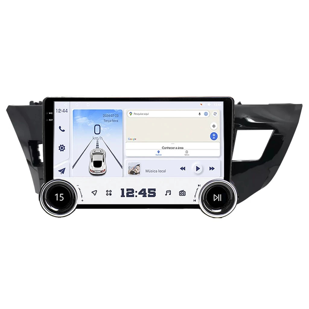 Multimidia 10 Polegadas Octacore Knob Toyota Corolla 2014 Á 2017 Android Carplay