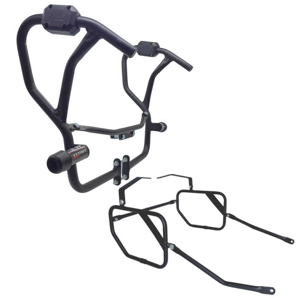 PROTETOR DE CARENAGEM MOTOR BROS 160 2025 2026 REFORÇADO COM SLIDER + AFASTADOR DE ALFORGES TRASEIRO