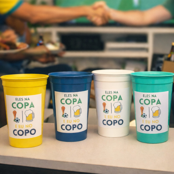 50 Copos long drink decor copa do mundo seleção brasileira torcida hexa servir bebidas assitir jogo