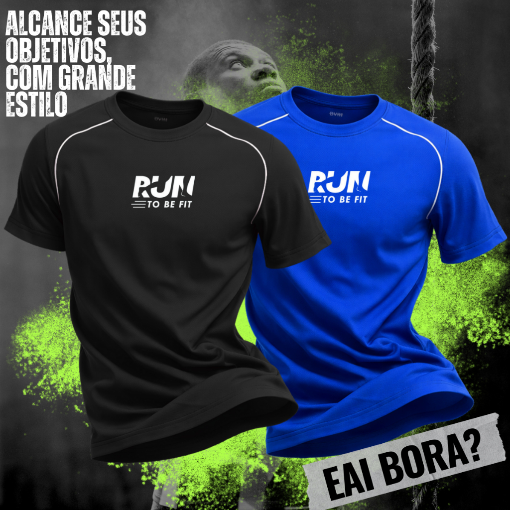 Kit 2 Camisetas Masculinas Dryfit Estilo Esportivo Estampa Moderna Leve e Confortável