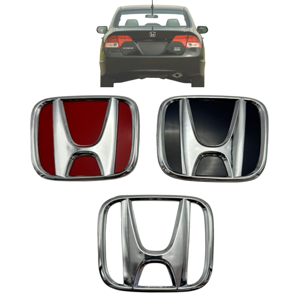 Emblema porta mala Carros Honda 1992 a 2025  Logo Honda  Cromado Vermelho Preto em Oferta na Shopee