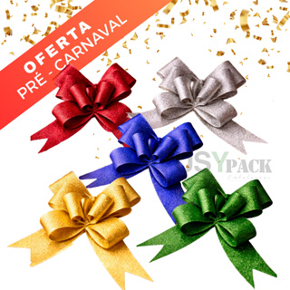 LAÇO FÁCIL GLITTER PURO PEQUENO – 12X240MM – PACOTE C/50 UNI – PRESENTES | CARNAVAL em Oferta na Shopee
