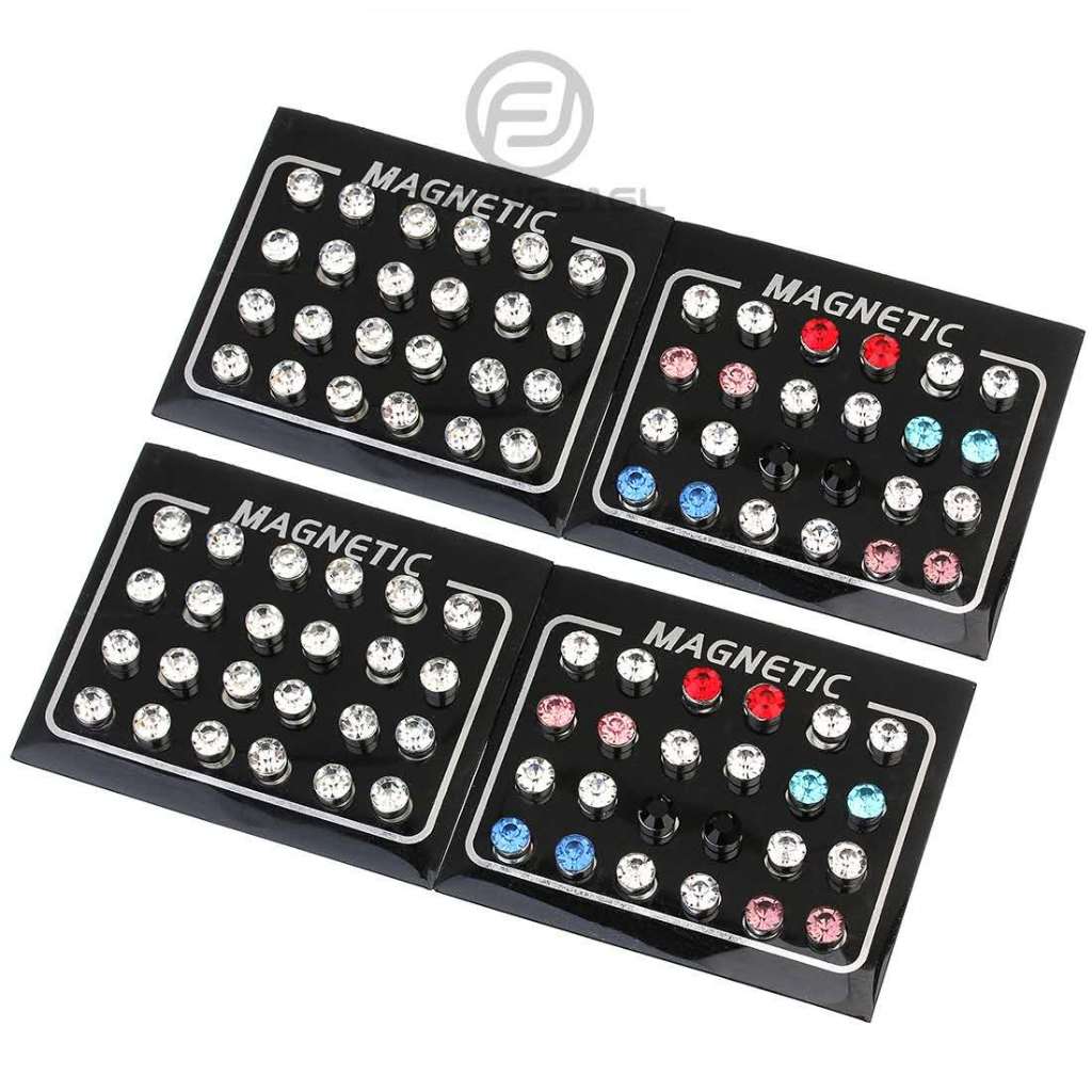 Feeling 316L 12 Pares Brinco Magnético Imã Unissex Aço Inox fake piercing falso brincos em Oferta na Shopee