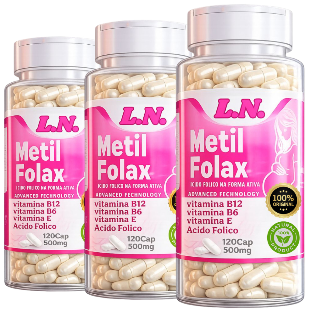 Metil Folax - Vitamina E, B6, B12, e Ácido Fólico em Cápsulas – Suplemento Natural de Energia