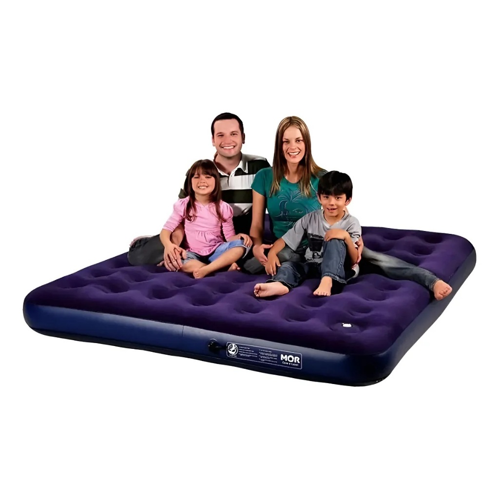 Colchão Inflável King Size Com Fole Camping Barraca Mor