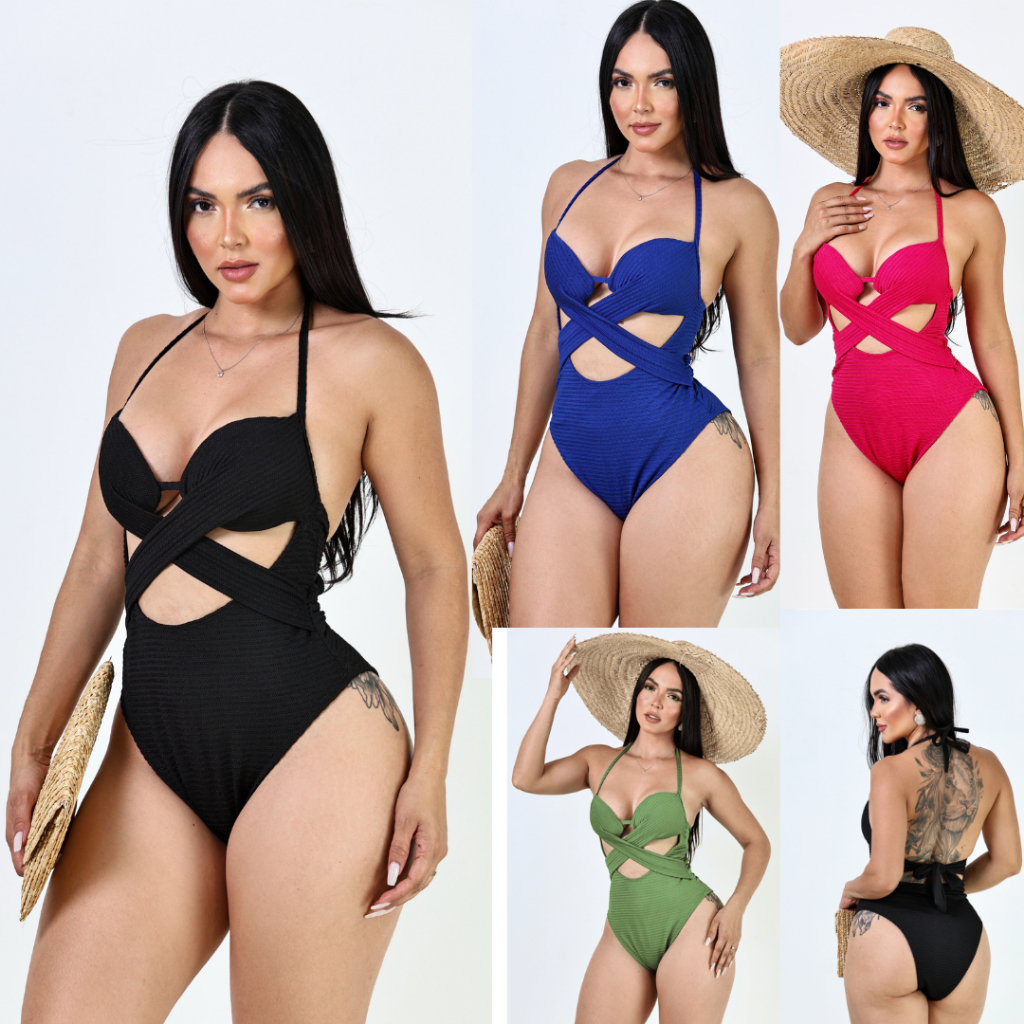 Maio Feminino Elegante ABERTO Moda Praia - Verao Biquini  Feminino em Oferta na Shopee