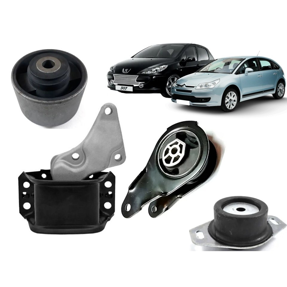 Kit 4 Calço Coxim Completo Câmbio Motor 2.0 Câmbio 307 308 408 C4 kit completo