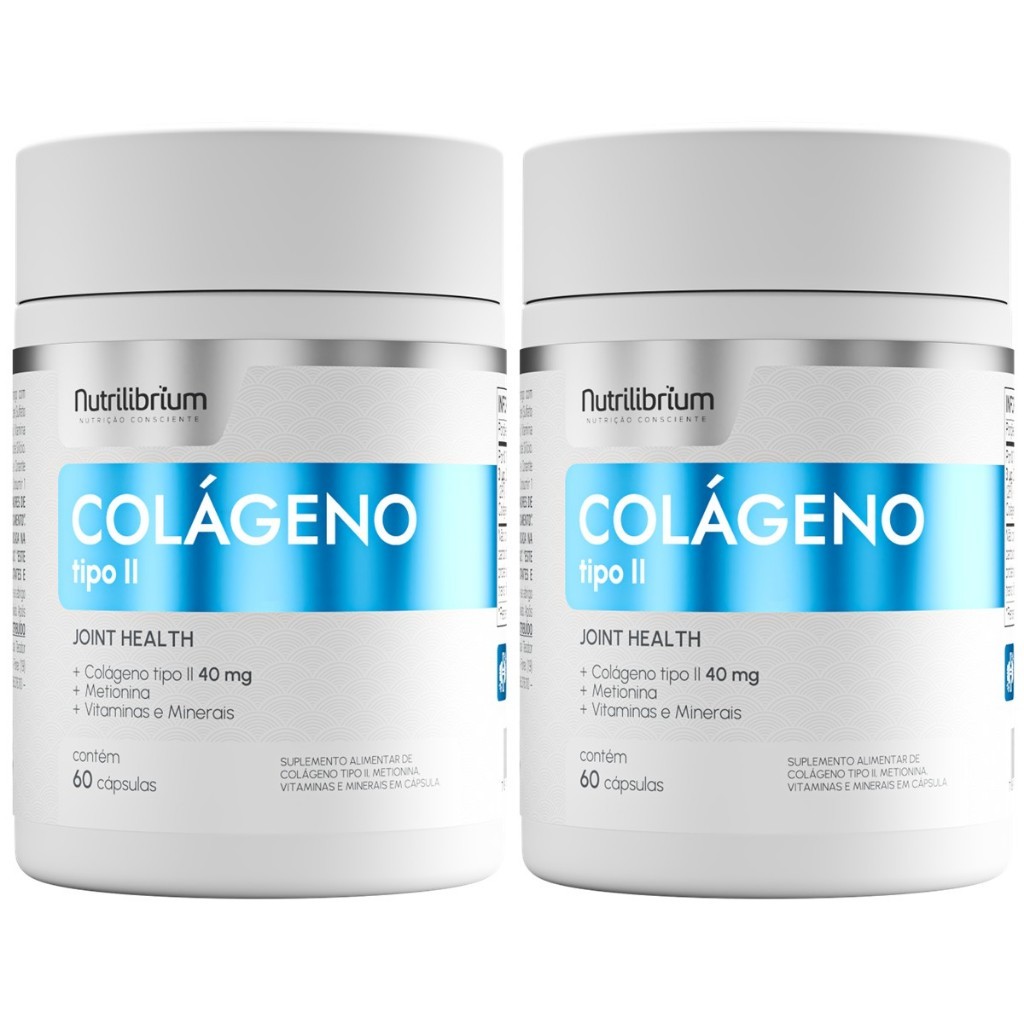 Kit 2x Colágeno Tipo 2 Premium 120 Cápsulas Com Metionina Selênio Nutrilibrium em Oferta na Shopee
