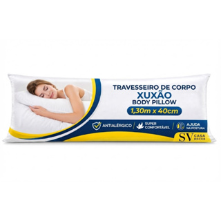 Travesseiro De Corpo Xuxão 130x40cm Body Pillow Fibra Siliconada Antialérgico Pra Gestante Grávidas Impermeável Corporal em Oferta na Shopee