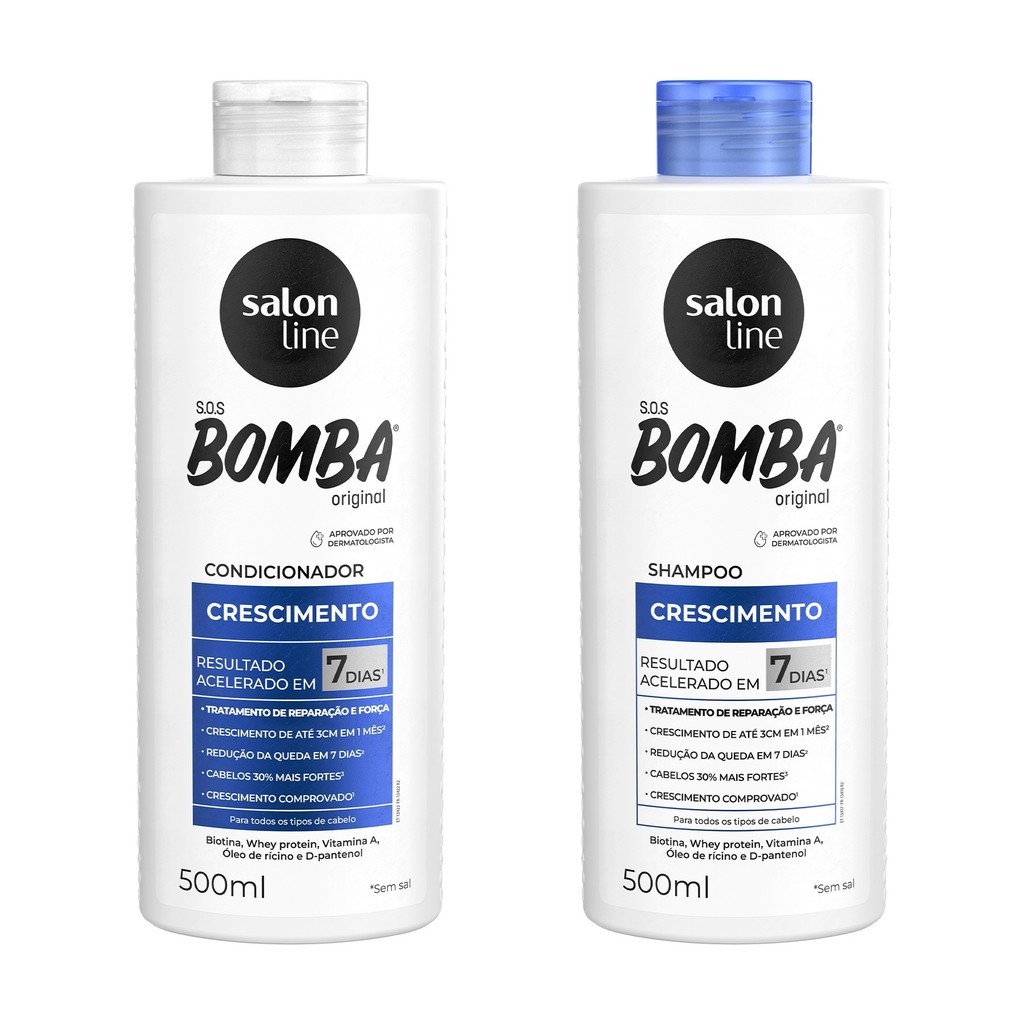 Kit Shampoo e Condicionador SOS Bomba Original 500ml Salon Line