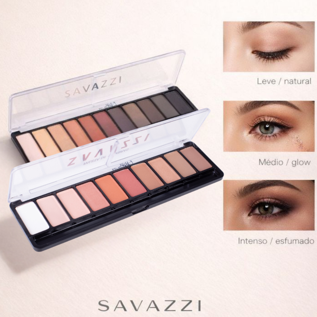 Paleta Sombra 10 Cores Savazzi Alta Fixação e Pigmentação