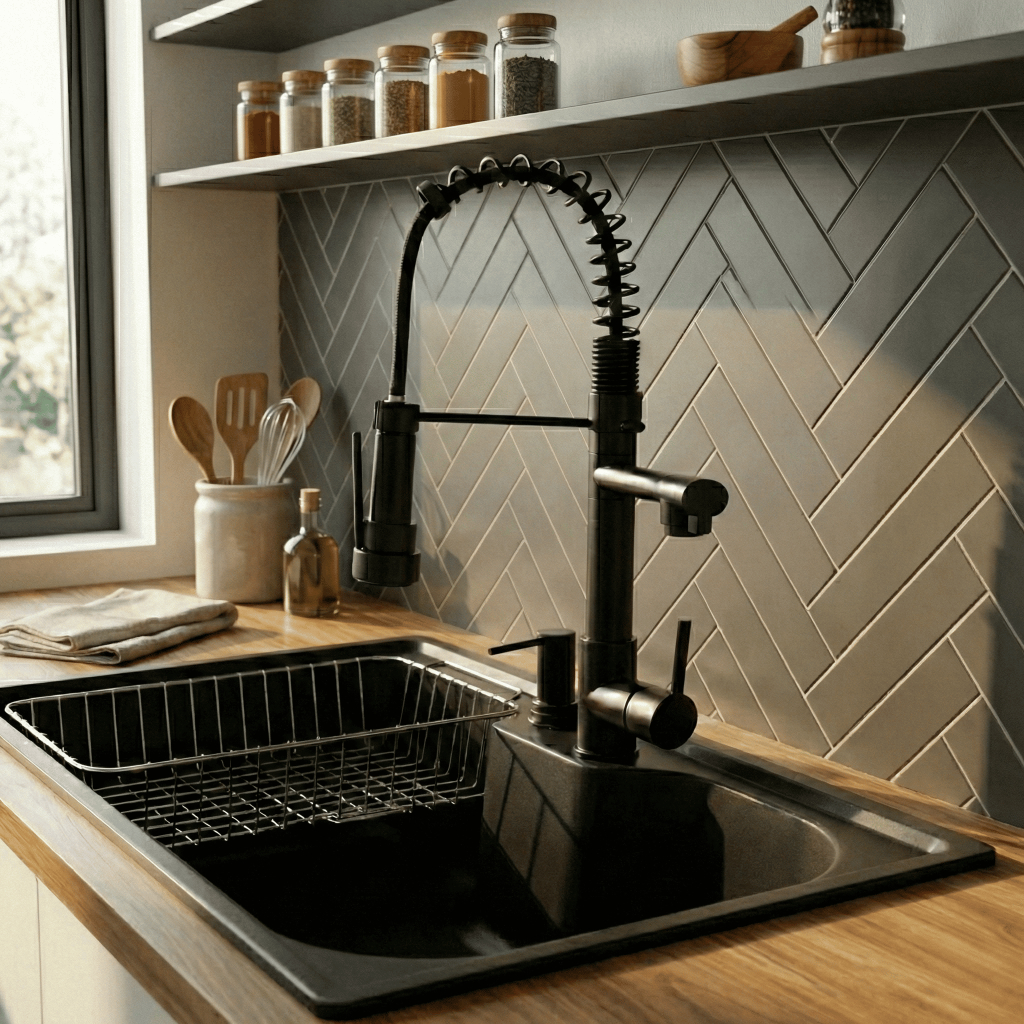 Cuba Gourmet Cozinha Aço Inox 60x42 Preta E Torneira Gourmet em Oferta na Shopee