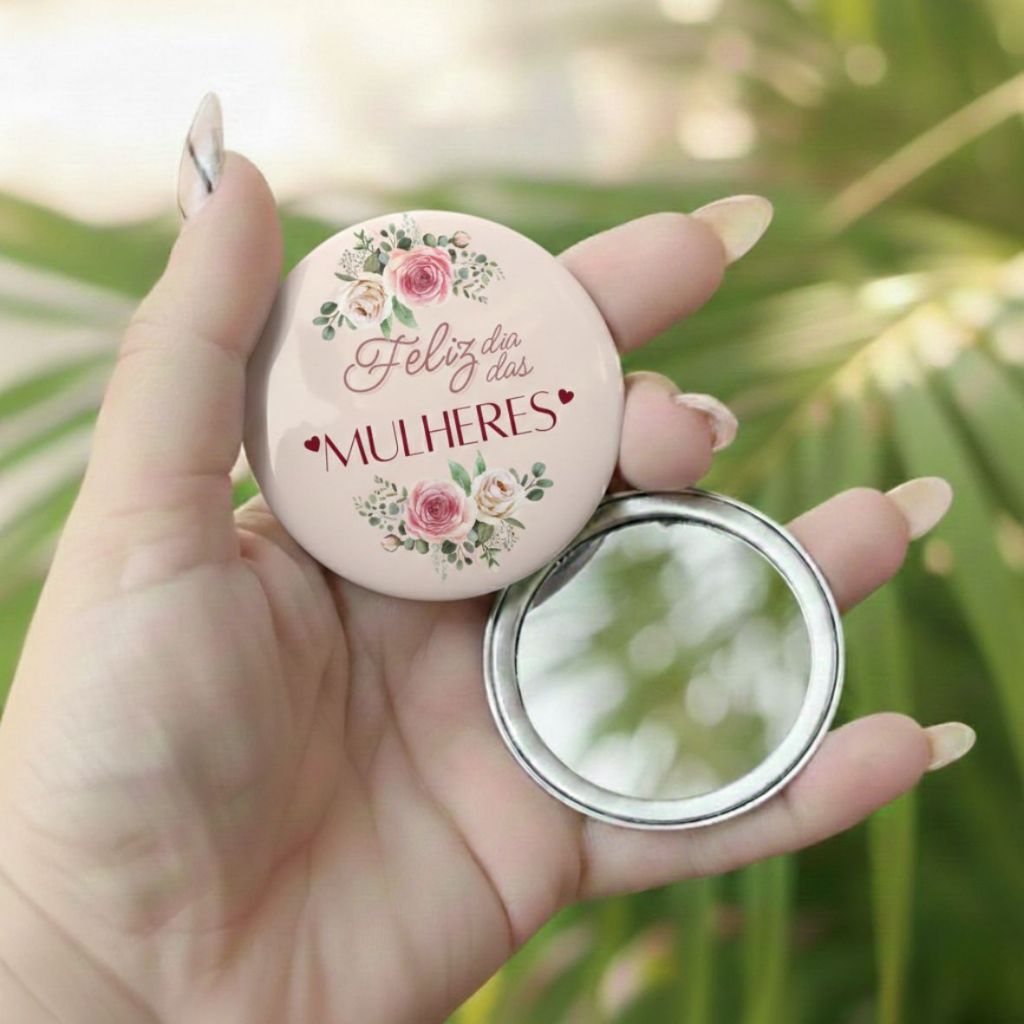 50 Espelhos de Bolsa Personalizados – Dia da Mulher Lembrancinha Feminina Sua Arte Aqui Brinde Corporativo em Oferta na Shopee