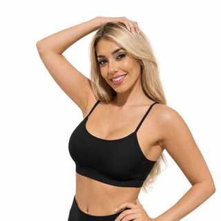 Kit Com 2 Tops Fitness Com Alcinha - Top COM BOJO  Topper para academia  Cropped Alça Fina