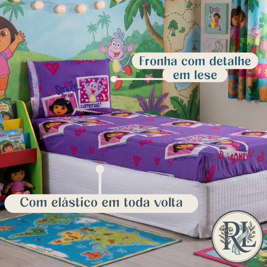 Jg Solteiro 2 Pçs Infantil Menino e Menina 180 Fios