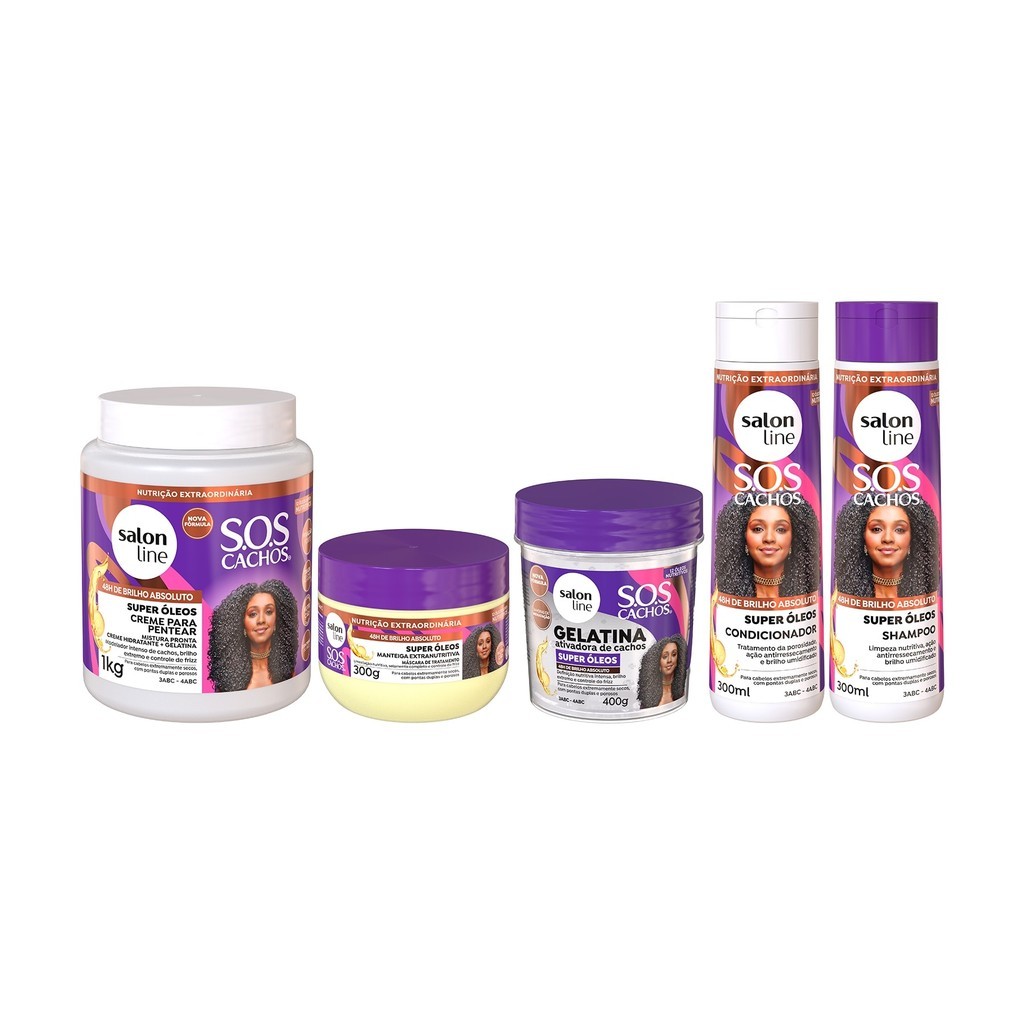 Kit Tratamento dos Meus Cachos com SOS Cachos Super Óleos