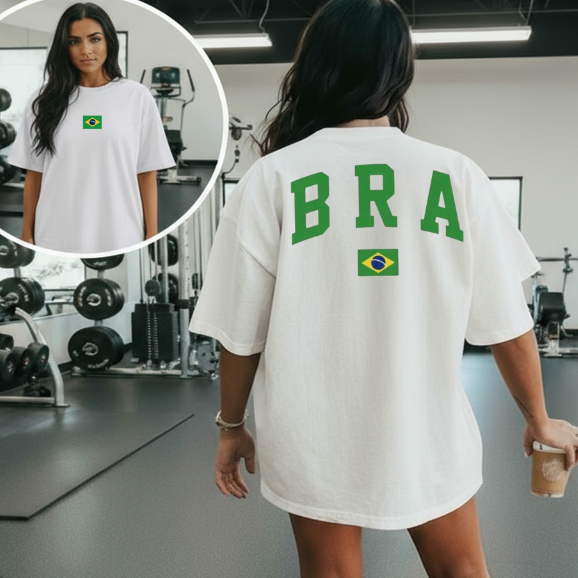 Camiseta blusa Brasil unissex patria amada amor pela nacao copa do mundo 2026 tendencias brasileiras em Oferta na Shopee