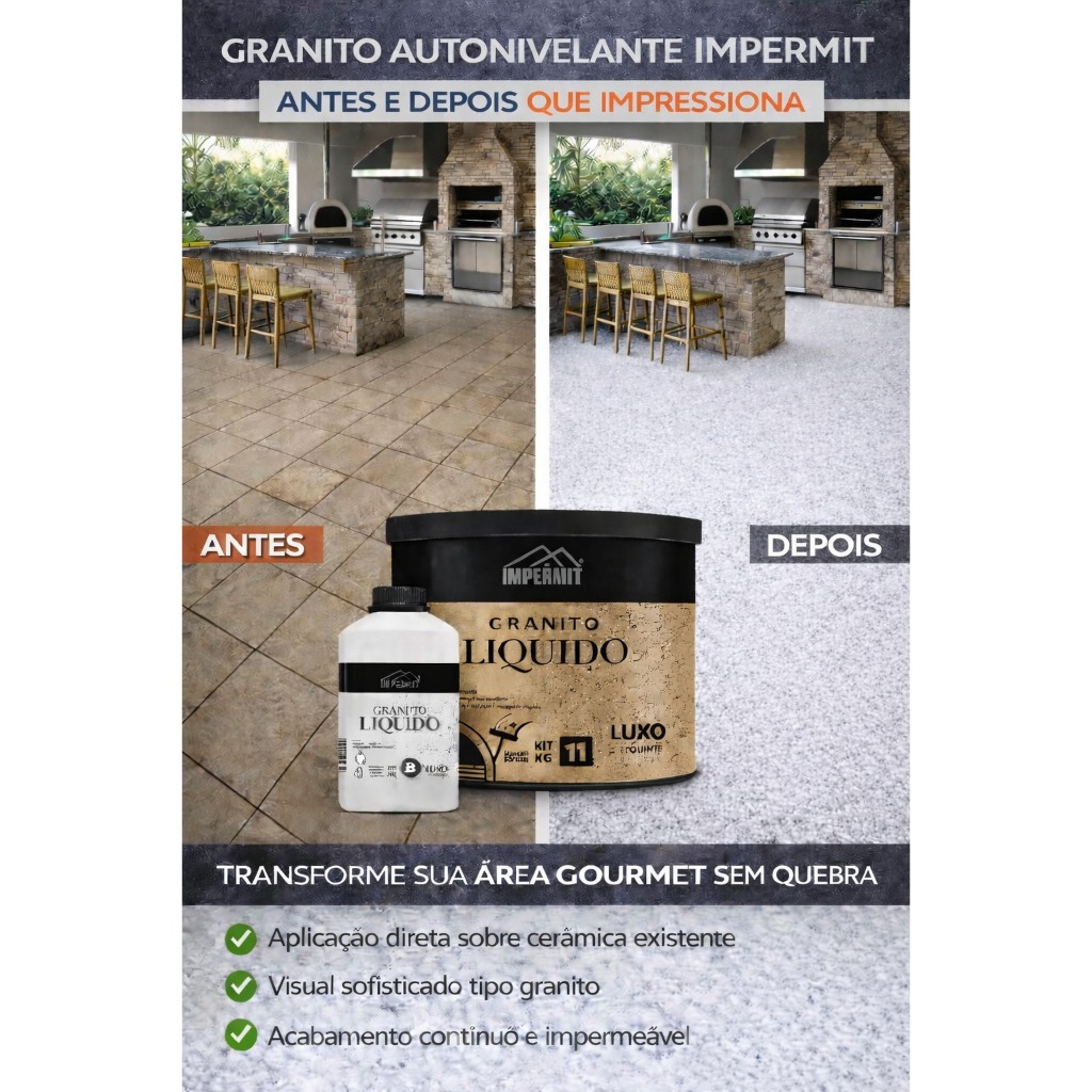 Granito liquido autonivelante (BRANCO) kit 11kg impermit