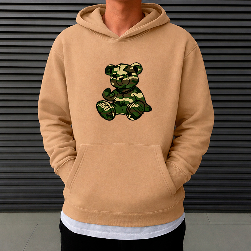 Blusa Moletom Canguru Streetwear Urbans Life Camuflado Verde Unissex Masculino e Feminino Blusa de Frio Estampado