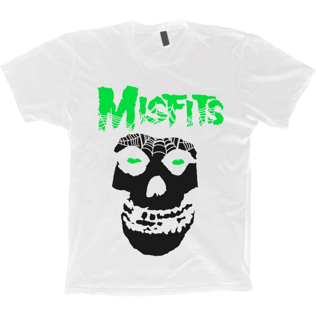 Camiseta Branca Bandas Rock - Misfits Crimson Ghost - 100% Algodão