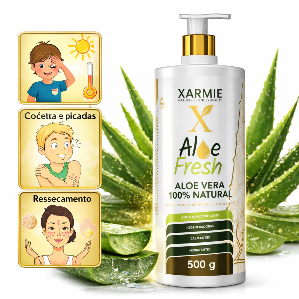 Aloe Fresh Gel de Aloe Vera Babosa Natural Para Rosto, Corpo e Cabelos Trata Dermatite, Alergias, Psoríase, Queimaduras. em Oferta na Shopee