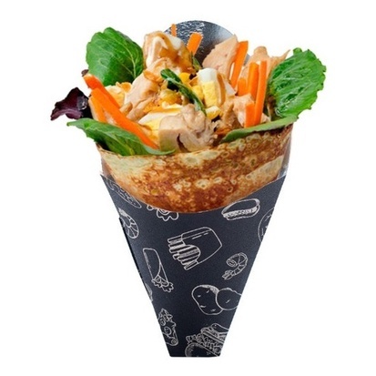 100 Embalagem Cx Aluminizada Tapioca Crepe Francês Temaki