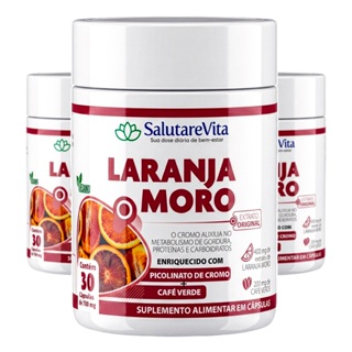 3x La.ranja Mo.ro c/ Cromo e Café Verde Antioxidante Vegano 30 Doses em Oferta na Shopee