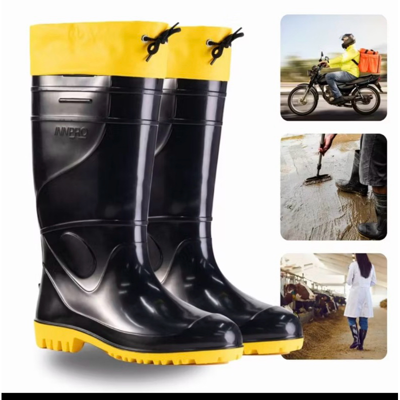Bota Borracha Polaina Galocha Pvc Impermeável Masculina Feminina Cadarço Forro Epi Jardim Trabalho em Oferta na Shopee