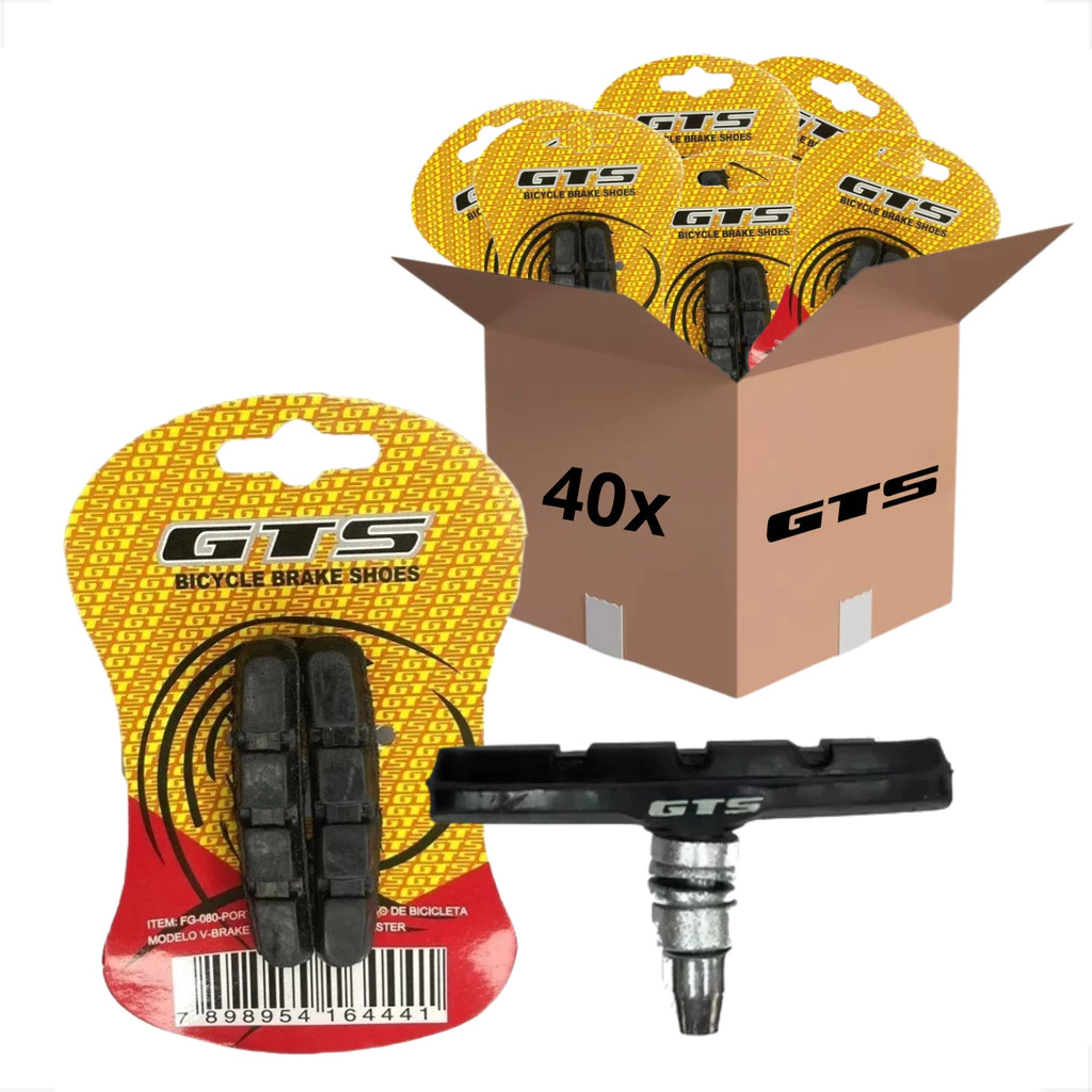 KIT 40 PAR PARES PASTILHAS SAPATA DE FREIO GTS V-BRAKE 70MM BIKE BICICLETA ARO 26 29 ATACADO REVENDA