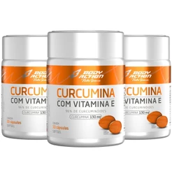 Kit 3x Cúrcuma Com Vitamina E - 30 Caps - 3 Meses Bodyaction