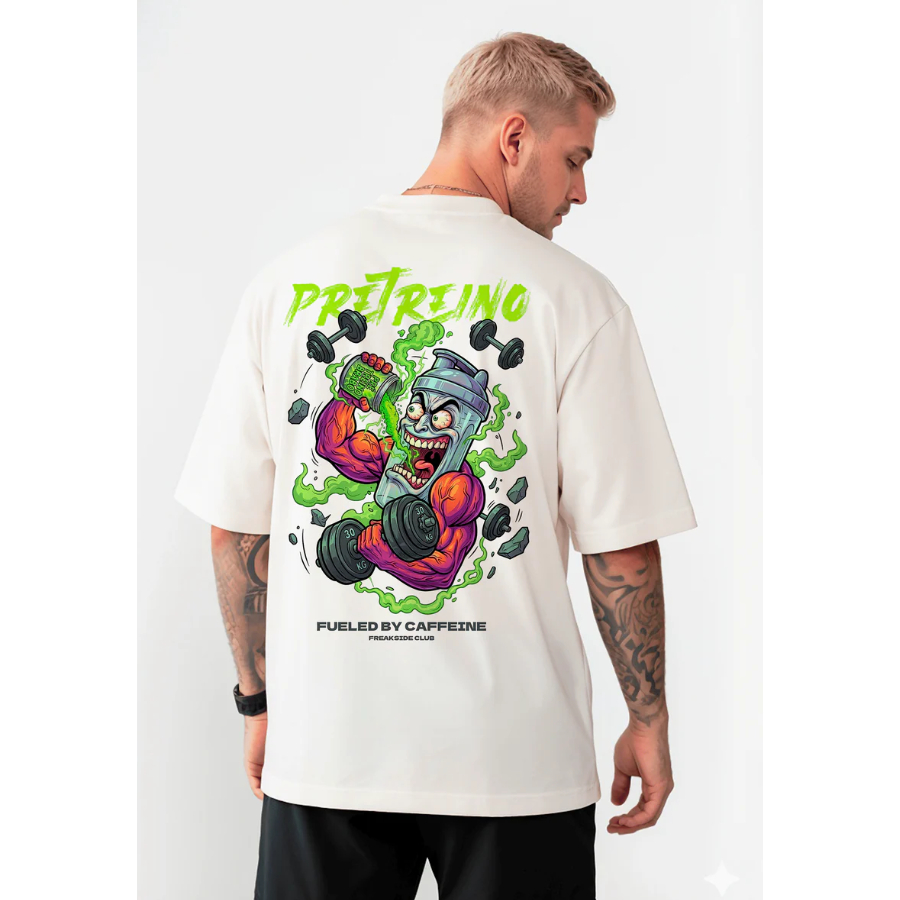 Camiseta Oversized Treino Academia Streetwear Masculino "PRE TREINO"