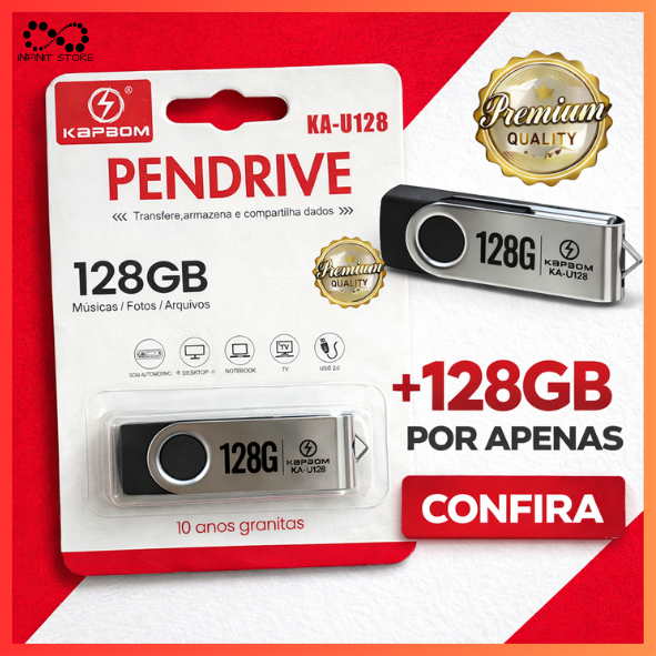 Pen Drive Transfere Armazena e Compartilha Dados USB 2,0 Musica Fotos Arquivos Kapbom